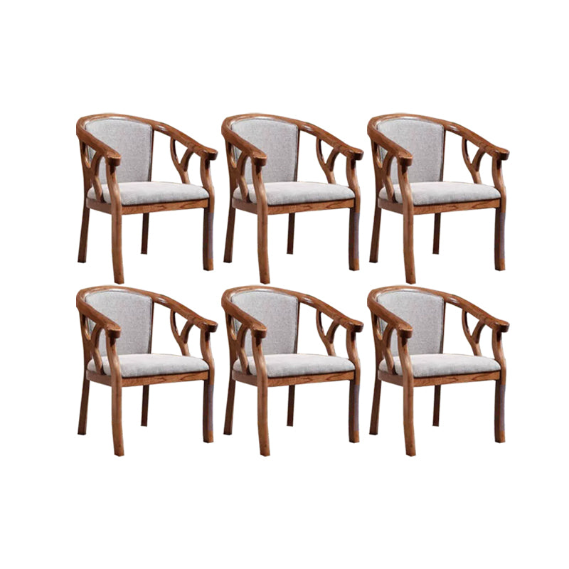 Indoor Solid Wood Frame Dining Arm Chair Upholstered Arm Chair