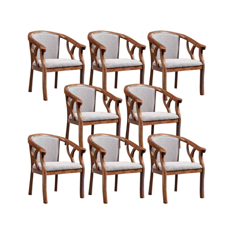 Indoor Solid Wood Frame Dining Arm Chair Upholstered Arm Chair