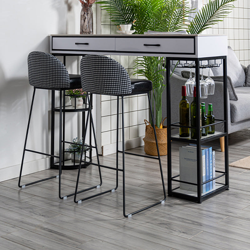 Glam Stone Rectangle Counter Table 1/3 Pieces Bar Table Set for Living Room