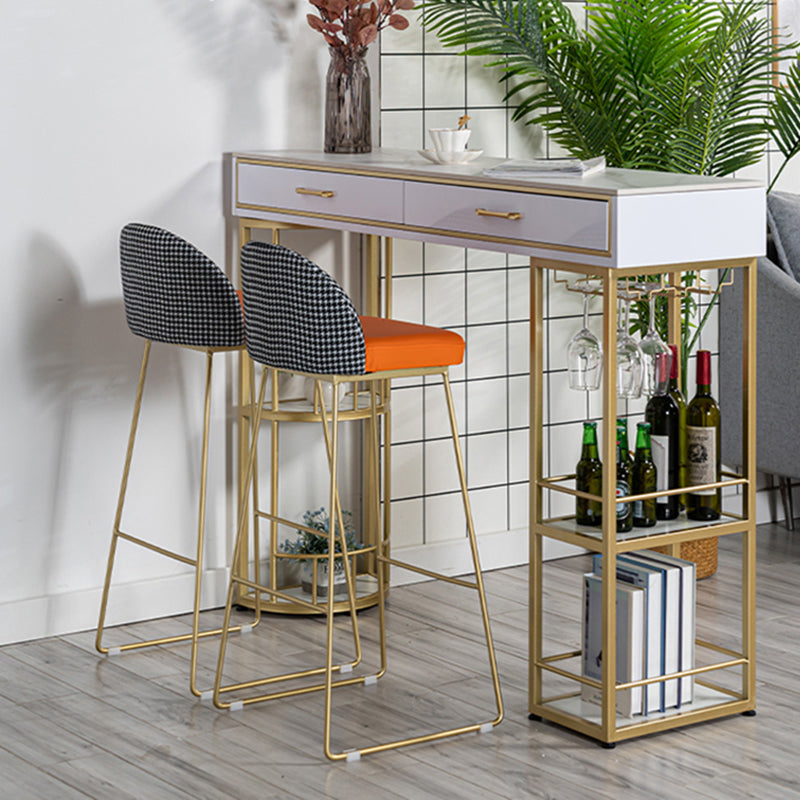 Glam Stone Rectangle Counter Table 1/3 Pieces Bar Table Set for Living Room