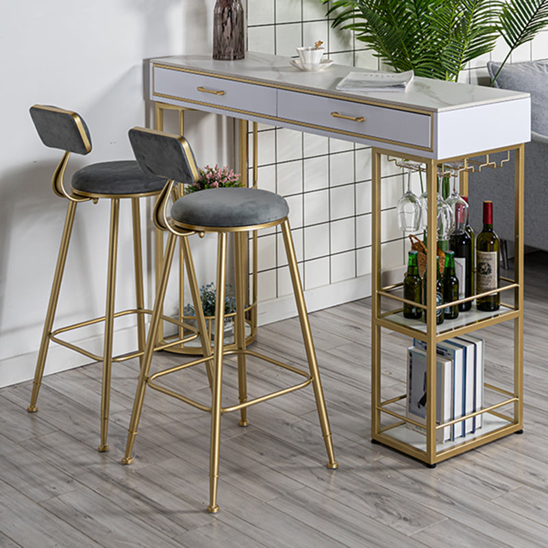 Glam Stone Rectangle Counter Table 1/3 Pieces Bar Table Set for Living Room