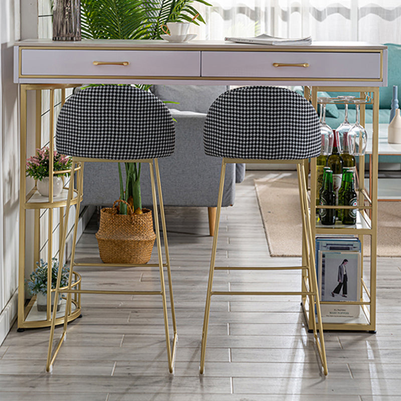 Glam Stone Rectangle Counter Table 1/3 Pieces Bar Table Set for Living Room