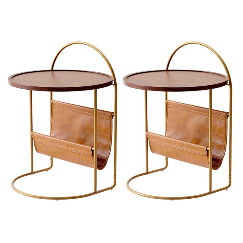 Natural Tray Top Corner Table Solid Wood Side Table with Storage