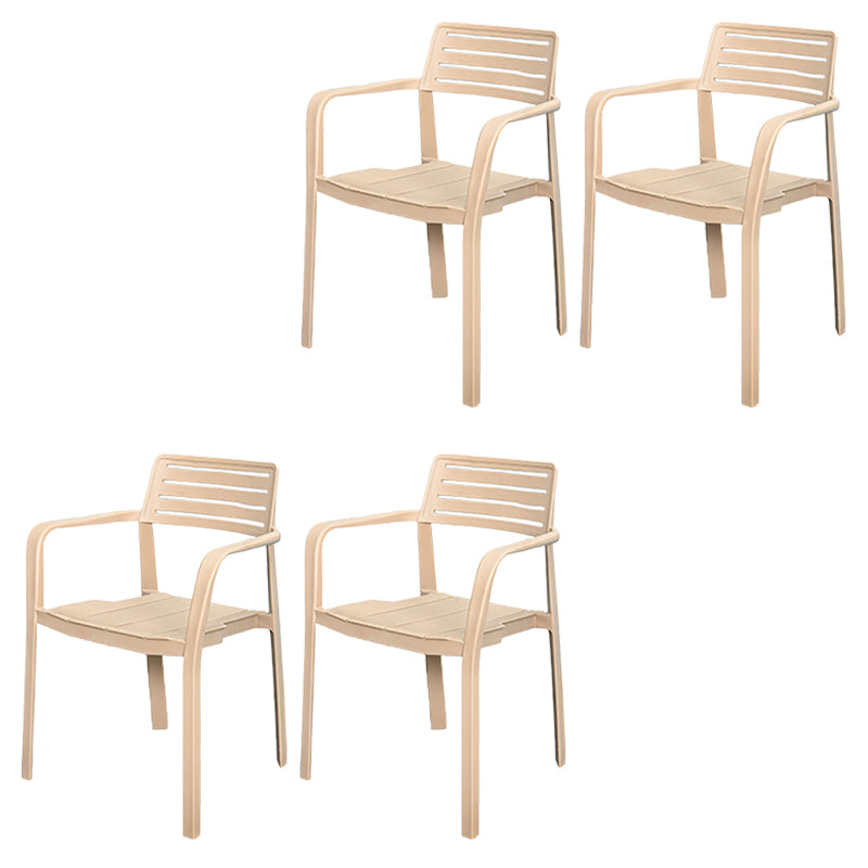 Metal Dining Side Chair Stacking Outdoor Bistro Chairs with Arm