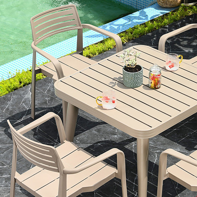 Metal Dining Side Chair Stacking Outdoor Bistro Chairs with Arm