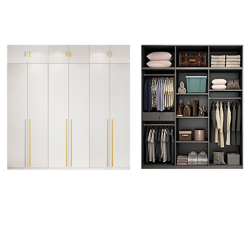 Modern Solid Color Kid's Wardrobe Wooden White Hanging Clothes Rack
