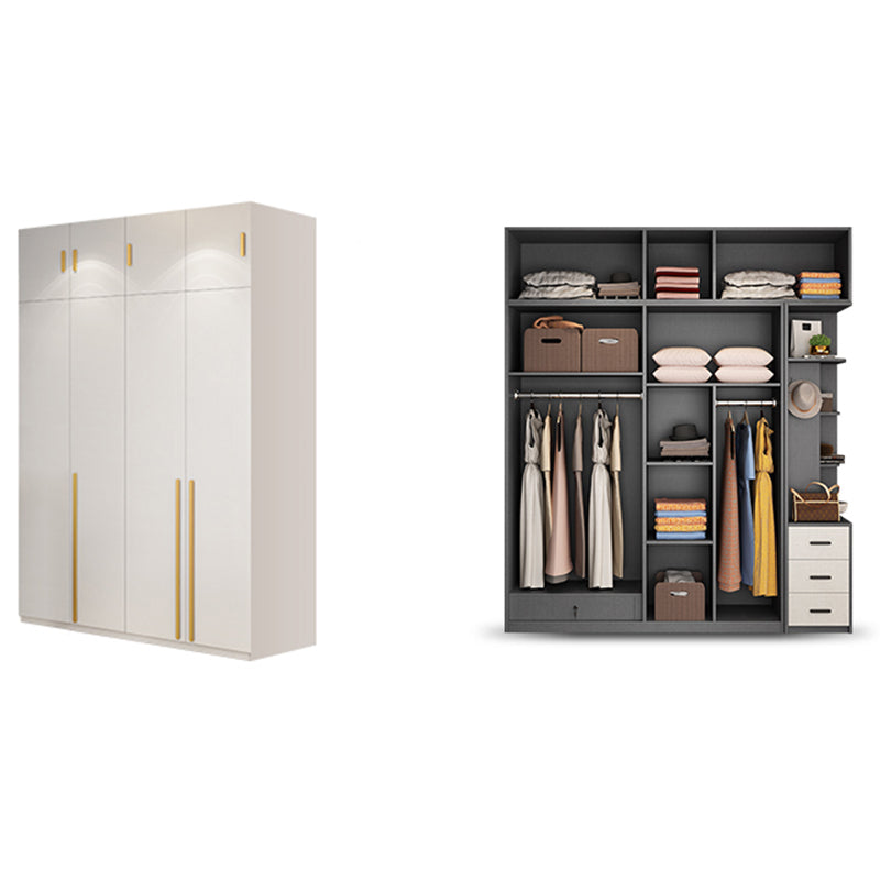 Modern Solid Color Kid's Wardrobe Wooden White Hanging Clothes Rack