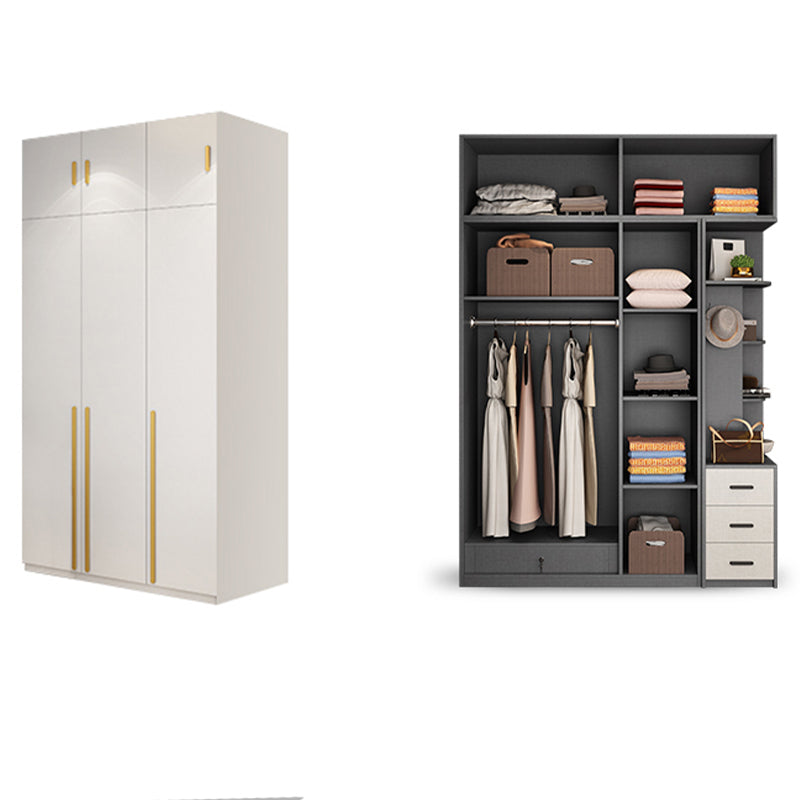 Modern Solid Color Kid's Wardrobe Wooden White Hanging Clothes Rack