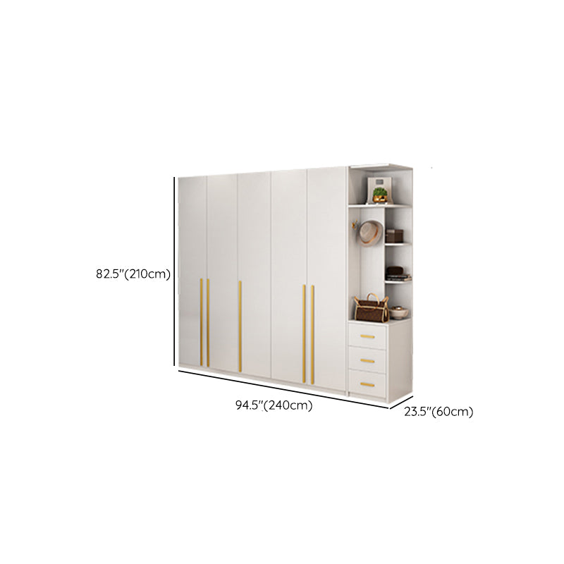 Modern Solid Color Kid's Wardrobe Wooden White Hanging Clothes Rack