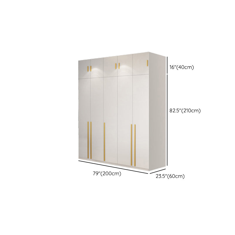 Modern Solid Color Kid's Wardrobe Wooden White Hanging Clothes Rack