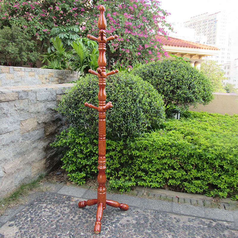 Solid Wood Coat Hanger Tree Mid-Century Modern Entry Hall Tree