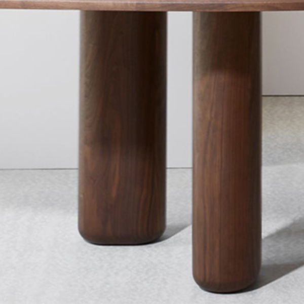 Oak Solid Wood Dining Table Tripod Base Dining Table for Dining Room