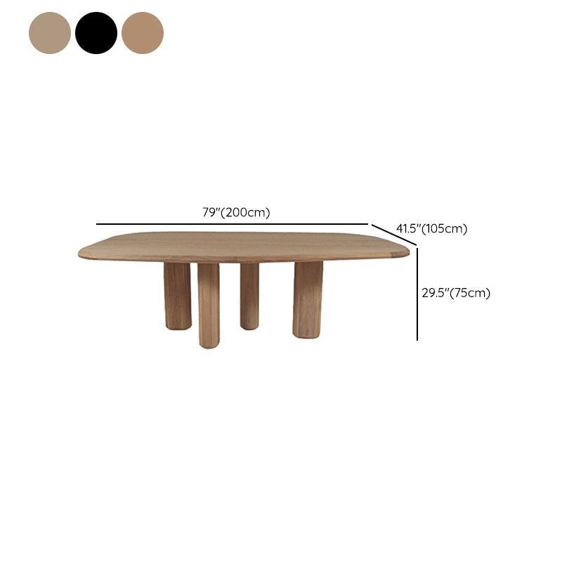 Oak Solid Wood Dining Table Tripod Base Dining Table for Dining Room