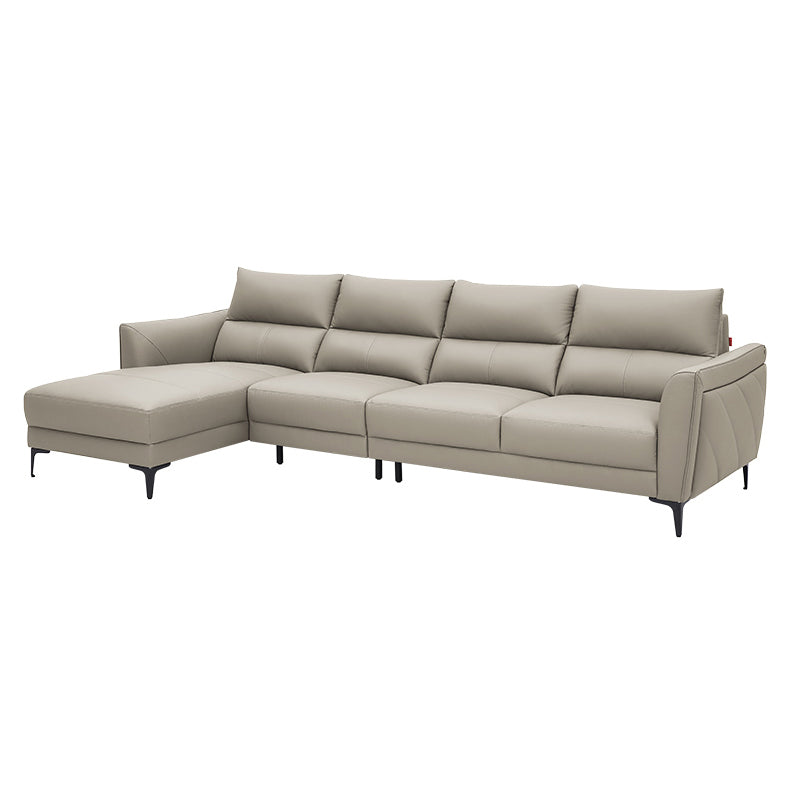 Genuine Leather Square Arm Sectionals -Contemporary Sectional Couch