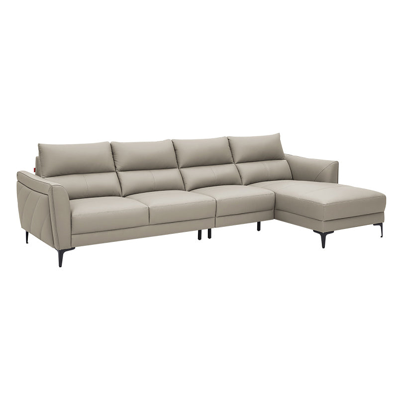 Genuine Leather Square Arm Sectionals -Contemporary Sectional Couch