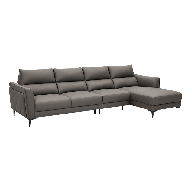Genuine Leather Square Arm Sectionals -Contemporary Sectional Couch