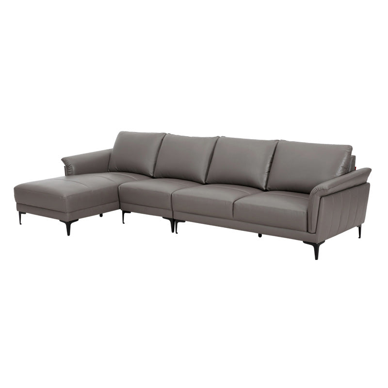 Genuine Leather Square Arm Sectionals -Contemporary Sectional Couch
