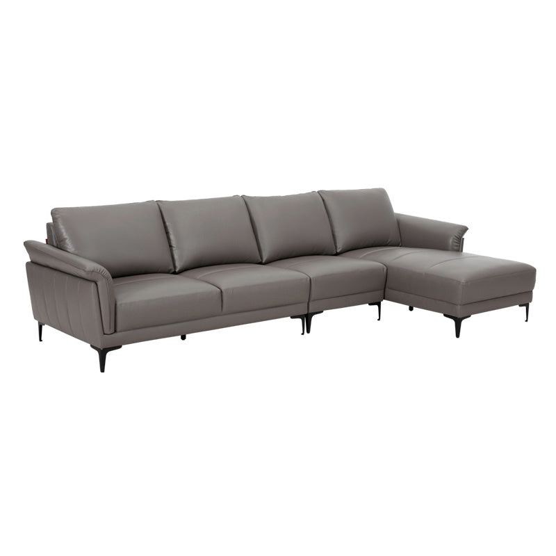 Genuine Leather Square Arm Sectionals -Contemporary Sectional Couch