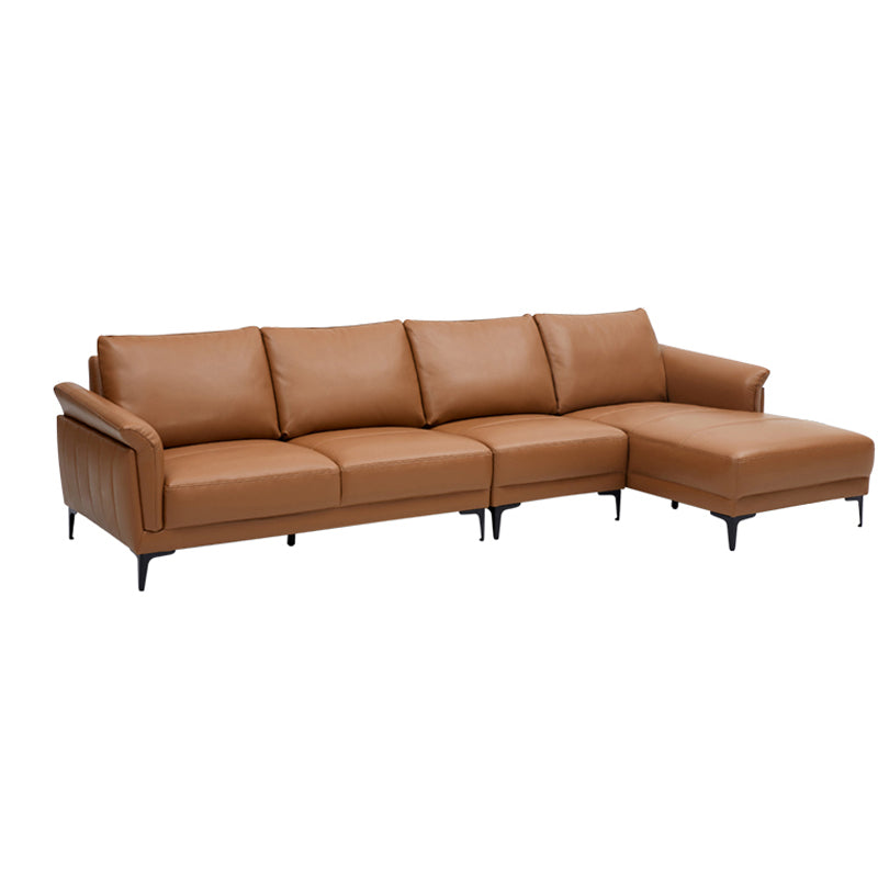 Genuine Leather Square Arm Sectionals -Contemporary Sectional Couch