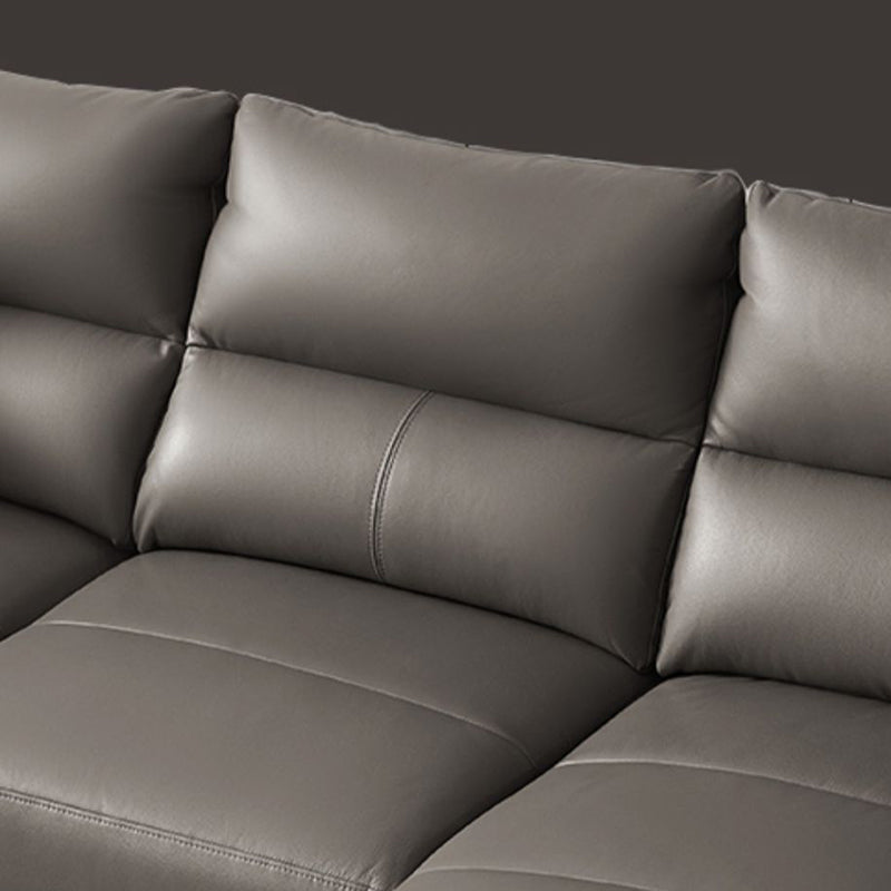 Genuine Leather Square Arm Sectionals -Contemporary Sectional Couch