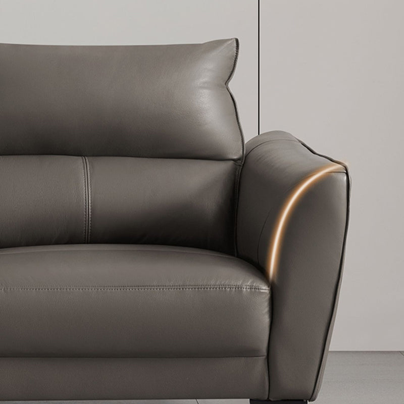 Genuine Leather Square Arm Sectionals -Contemporary Sectional Couch