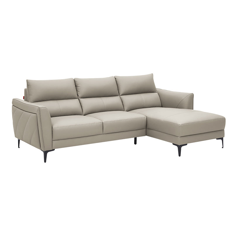 Genuine Leather Square Arm Sectionals -Contemporary Sectional Couch