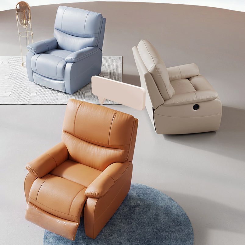 Genuine Leather Standard Recliner Power-Push Botton Recliners