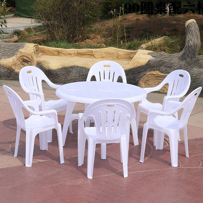 Modern Geometric Courtyard Table Plastic Waterproof Outdoor Table