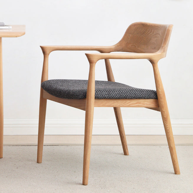 Modern Style Arm Chair Wood Open Back Dining Room Chair for Kitchen
