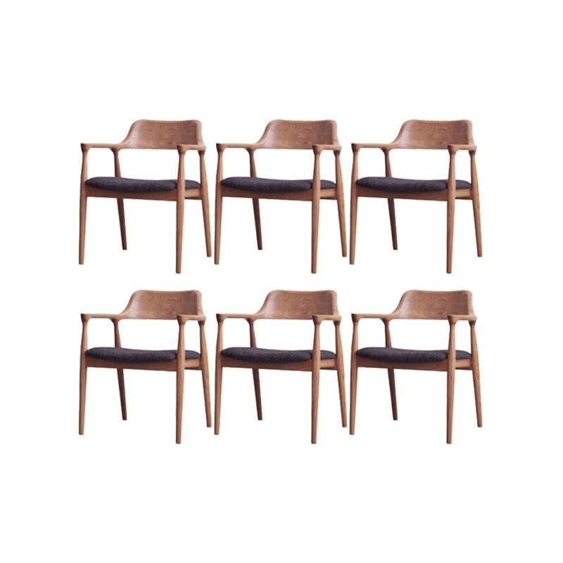 Modern Style Arm Chair Wood Open Back Dining Room Chair for Kitchen