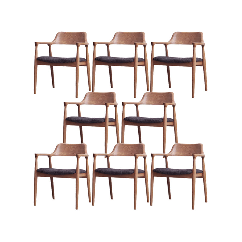 Modern Style Arm Chair Wood Open Back Dining Room Chair for Kitchen