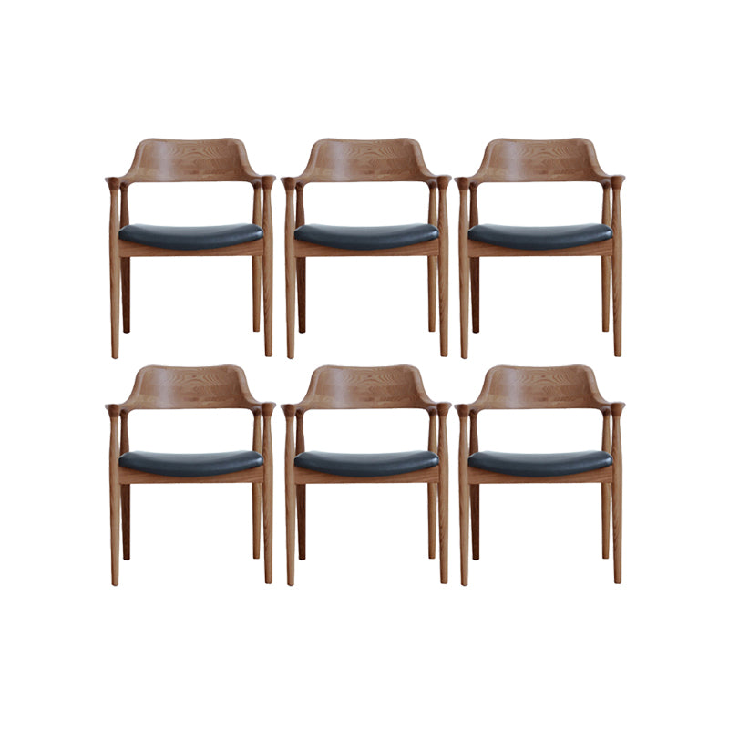 Modern Style Arm Chair Wood Open Back Dining Room Chair for Kitchen