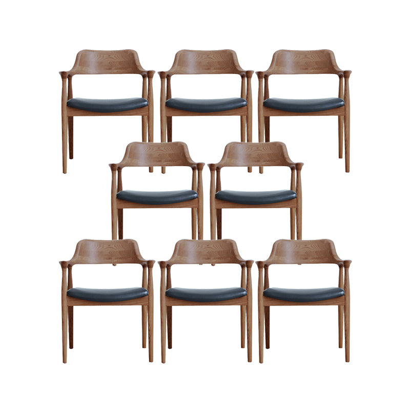 Modern Style Arm Chair Wood Open Back Dining Room Chair for Kitchen