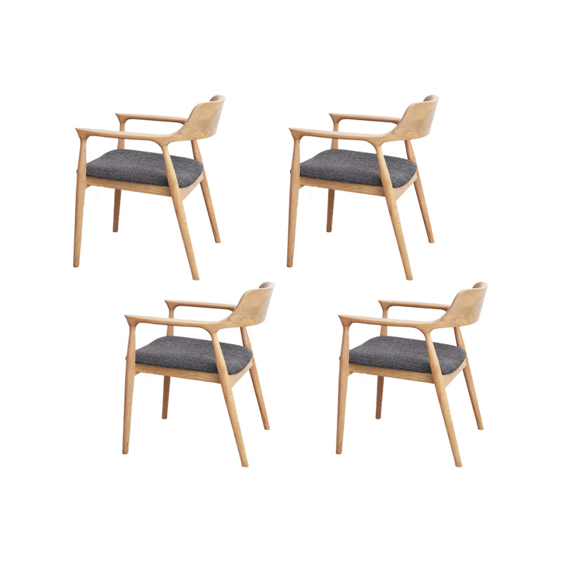 Modern Style Arm Chair Wood Open Back Dining Room Chair for Kitchen