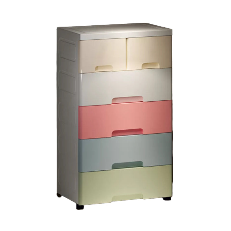 Contemporary Wardrobe Closet Thickened Plastic Kid's Wardrobe with Drawers