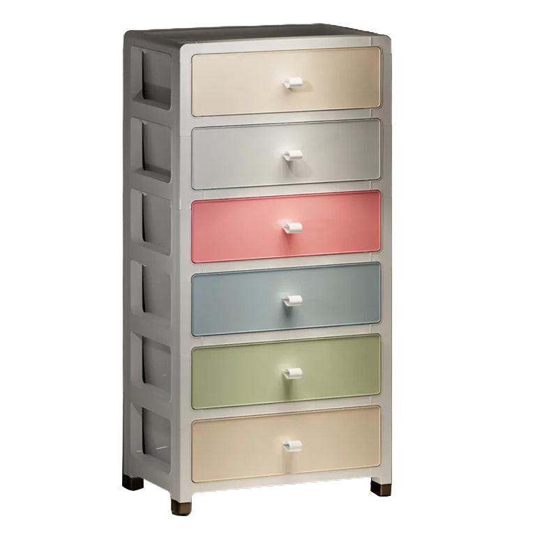 Contemporary Wardrobe Closet Thickened Plastic Kid's Wardrobe with Drawers