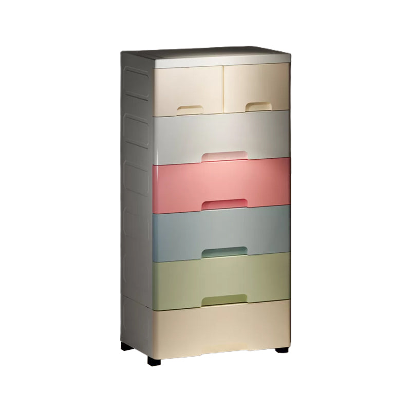 Contemporary Wardrobe Closet Thickened Plastic Kid's Wardrobe with Drawers