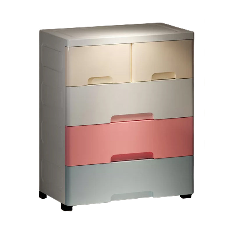 Contemporary Wardrobe Closet Thickened Plastic Kid's Wardrobe with Drawers