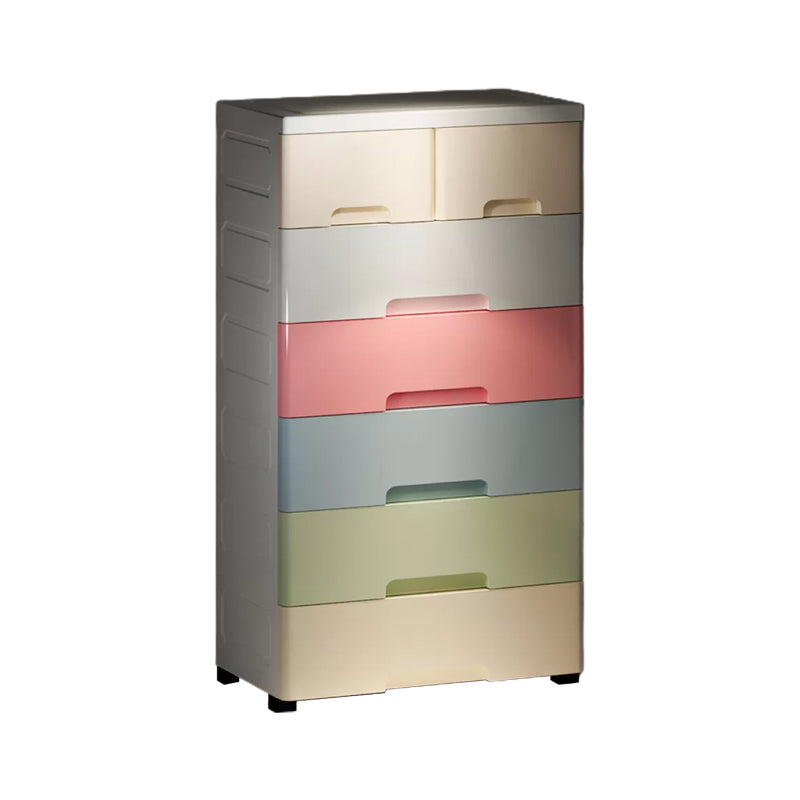 Contemporary Wardrobe Closet Thickened Plastic Kid's Wardrobe with Drawers