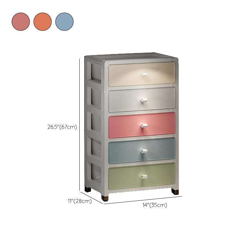 Contemporary Wardrobe Closet Thickened Plastic Kid's Wardrobe with Drawers