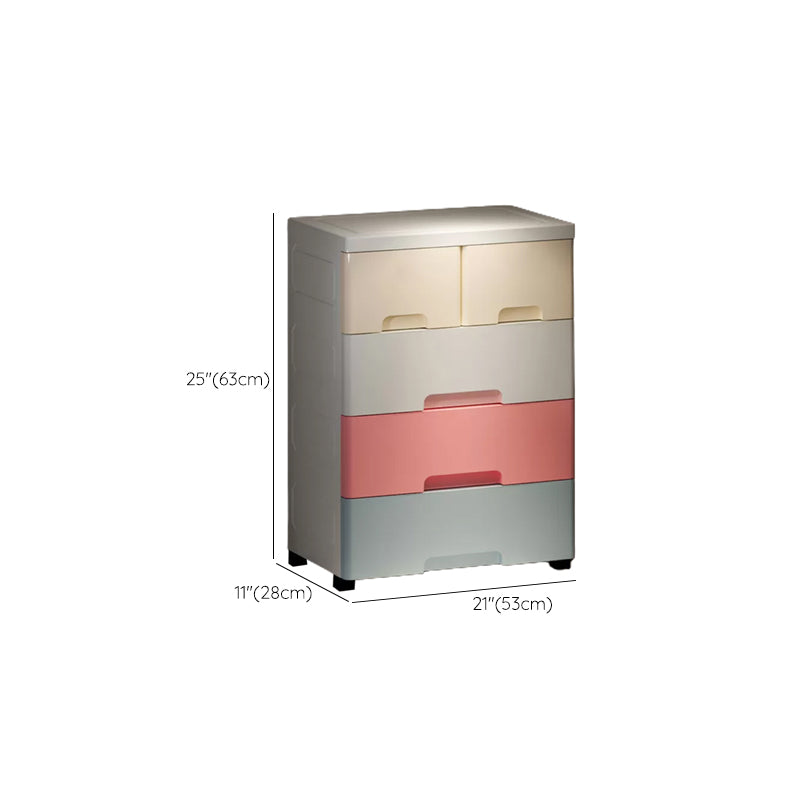 Contemporary Wardrobe Closet Thickened Plastic Kid's Wardrobe with Drawers