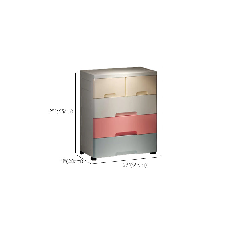 Contemporary Wardrobe Closet Thickened Plastic Kid's Wardrobe with Drawers