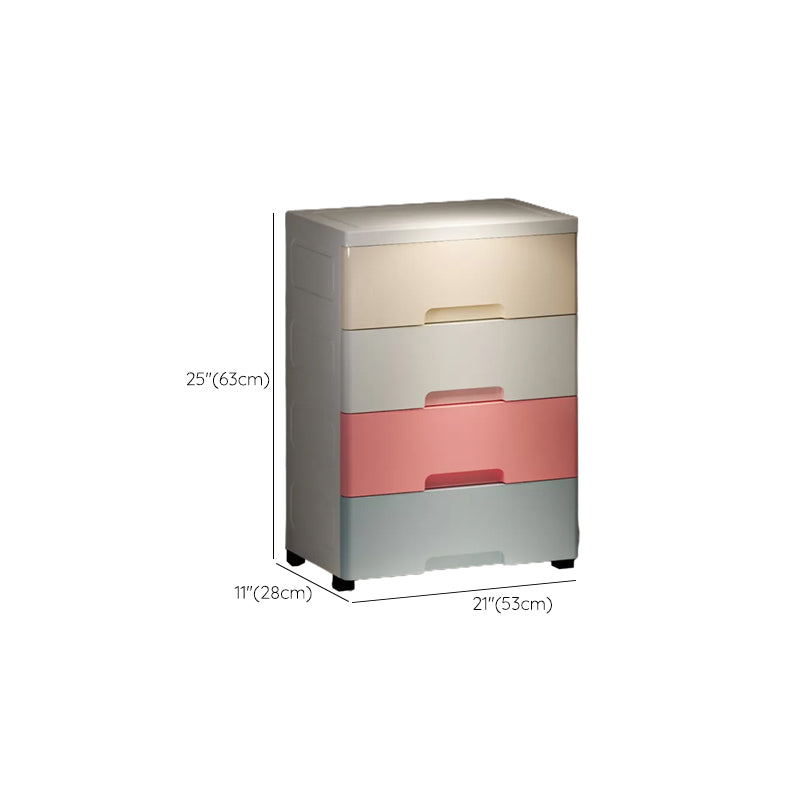 Contemporary Wardrobe Closet Thickened Plastic Kid's Wardrobe with Drawers