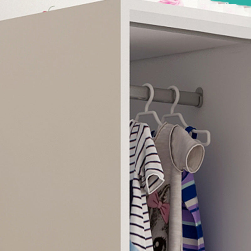 Blue Contemporary Kids Closet High Gloss Wooden Closet with Garment Rod