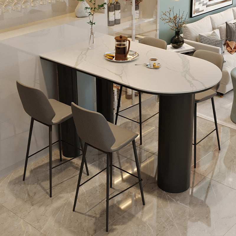 Glam Rectangle Stone Counter Table 1/5 Pieces Bar Table Set for Living Room