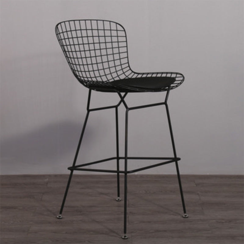Metal Bar Stool Modern Style Backrest Bar Stools for Dining Room