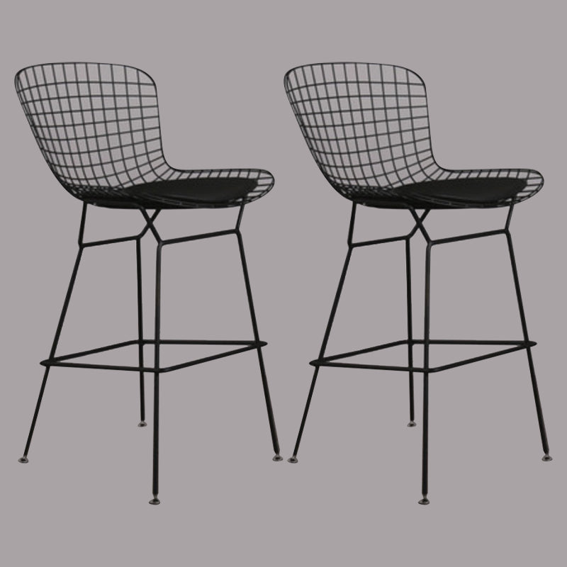 Metal Bar Stool Modern Style Backrest Bar Stools for Dining Room