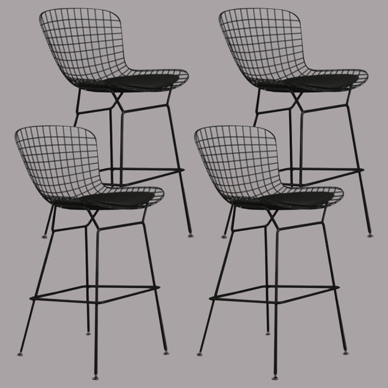 Metal Bar Stool Modern Style Backrest Bar Stools for Dining Room