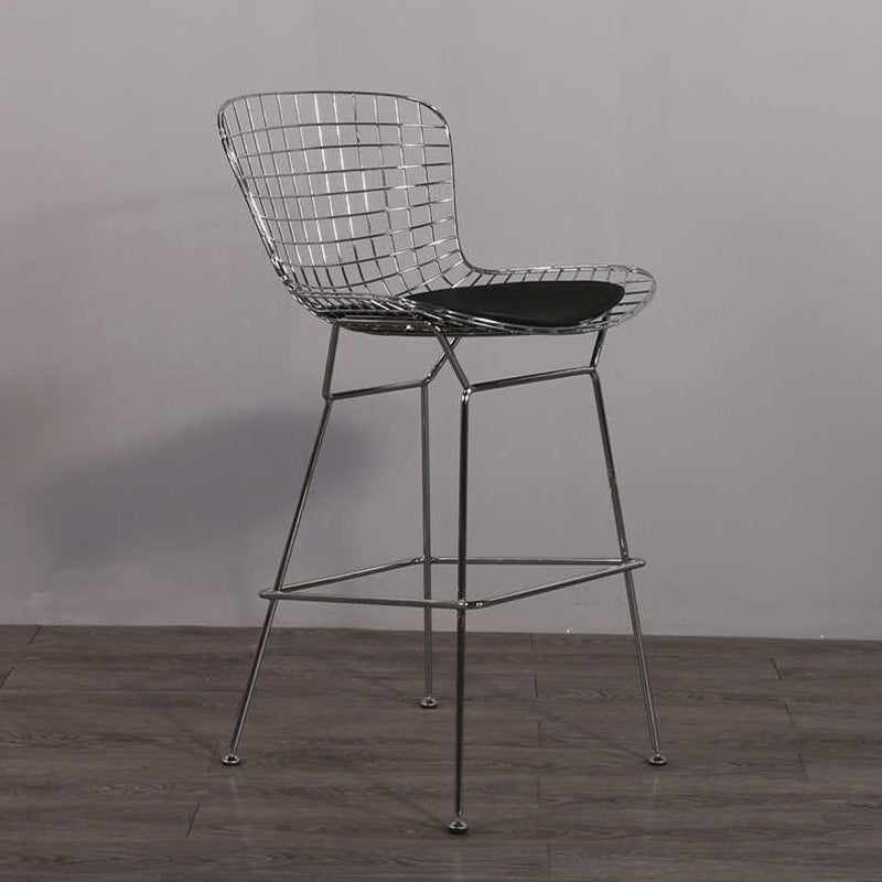 Metal Bar Stool Modern Style Backrest Bar Stools for Dining Room