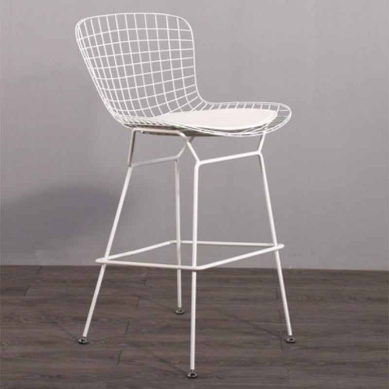 Metal Bar Stool Modern Style Backrest Bar Stools for Dining Room